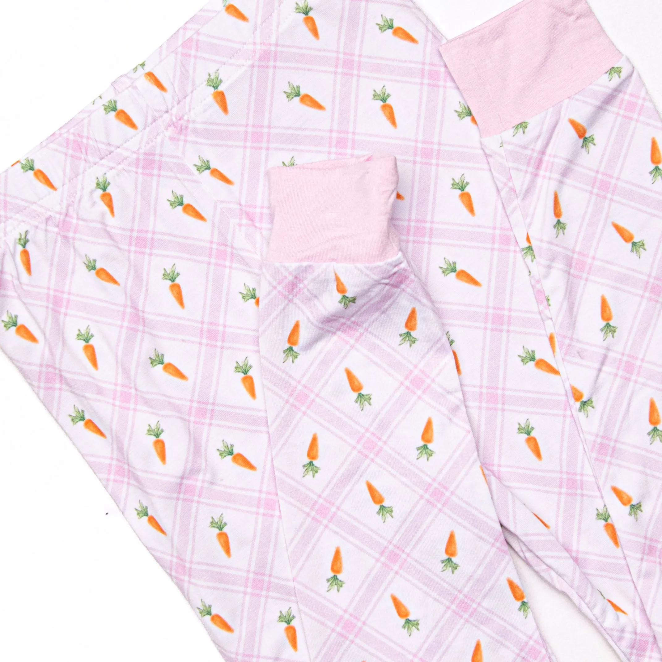 Carrot Patch Bamboo Pajama Set, Pink