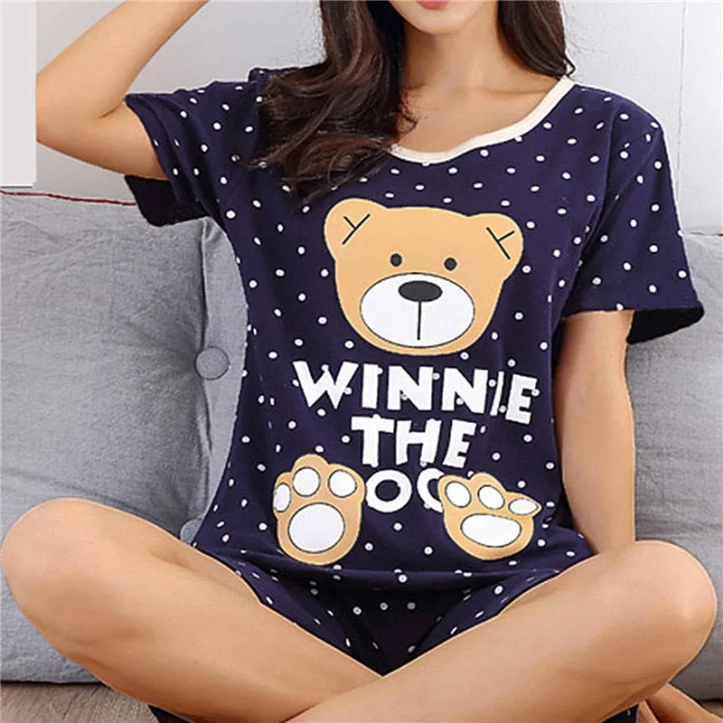 Cartoon Cotton Autumn Long-sleeved Loose Casual Pajamas