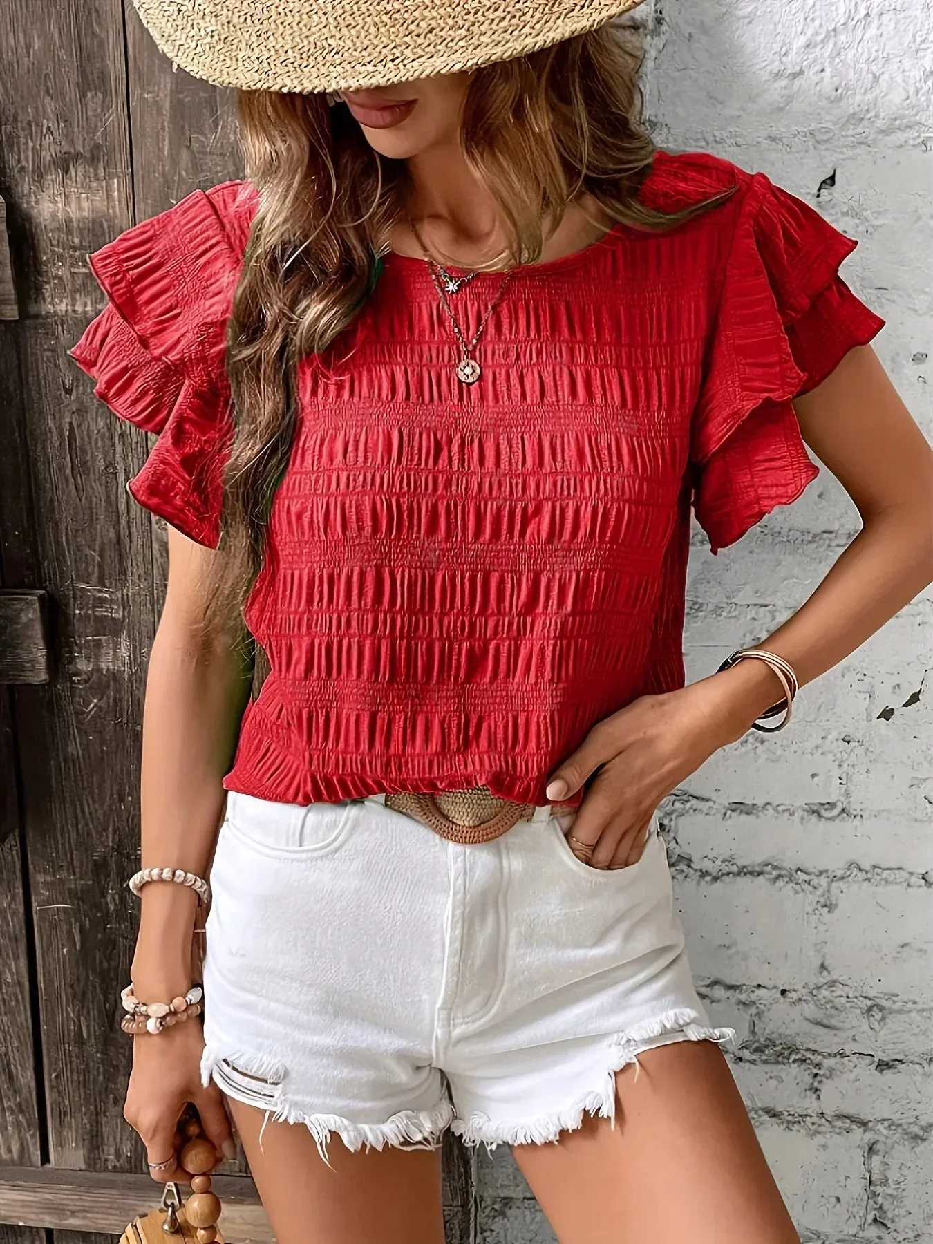 Charmaine™ | Breezy Blouse with Playful Ruffles
