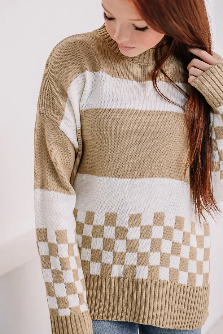 Checkmate Combo Knit Sweater