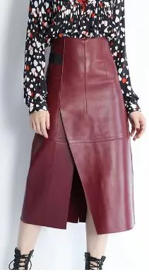 Chic Asymmetrical Leather Midi Skirt
