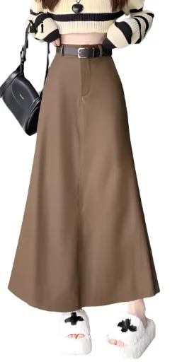 Chic Flow Maxi Leather Skirt