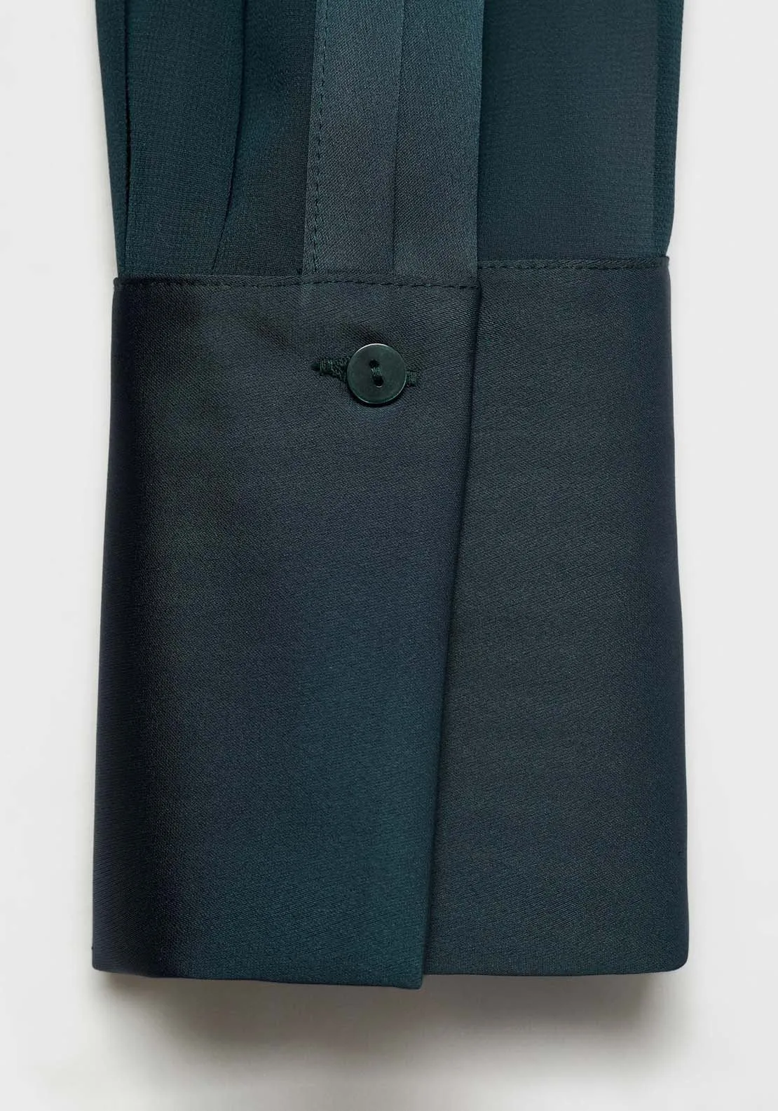 Chiffon shirt with satin panels - Dark Blue