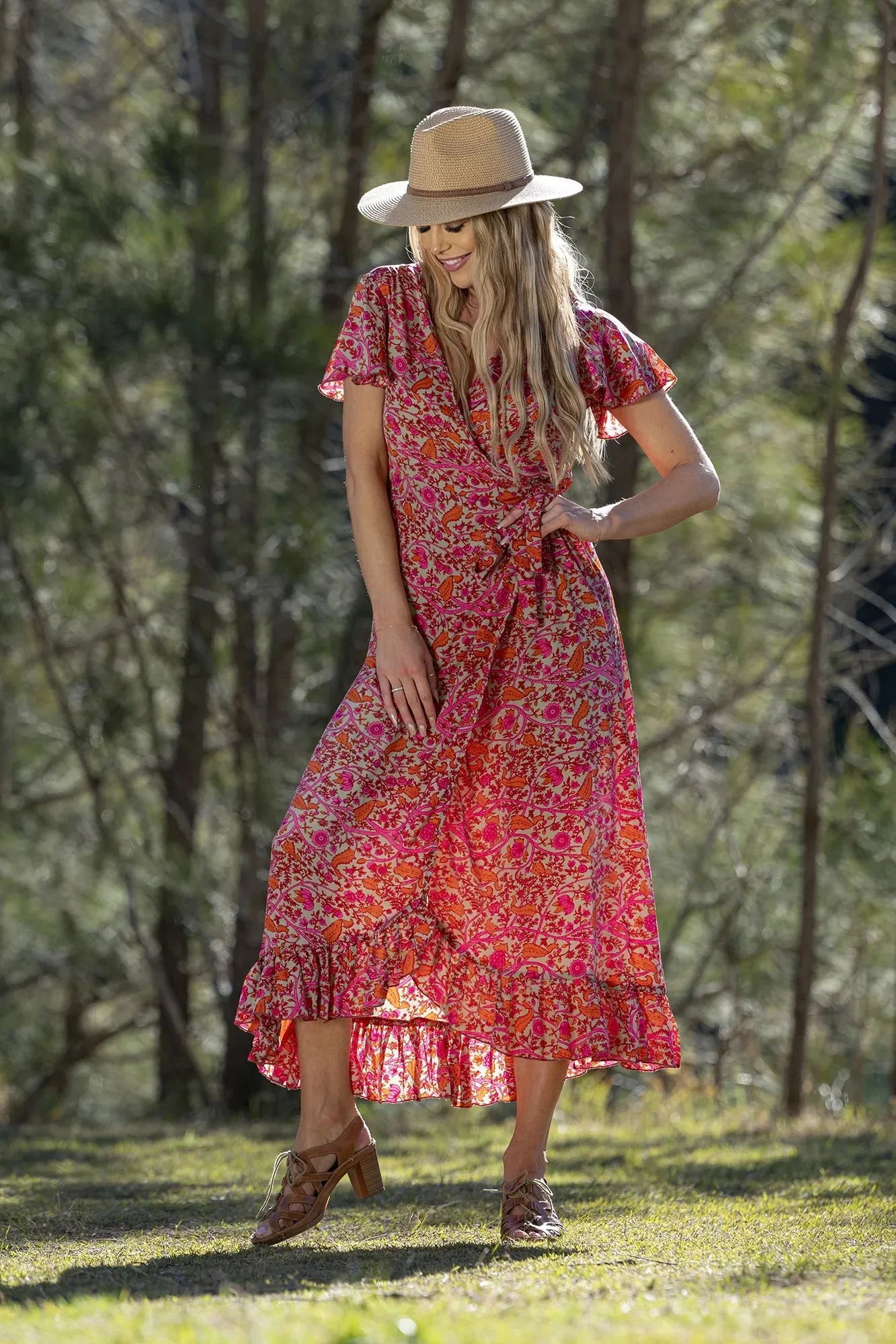 Cienna - Yarrow Short Sleeve Wrap Dress