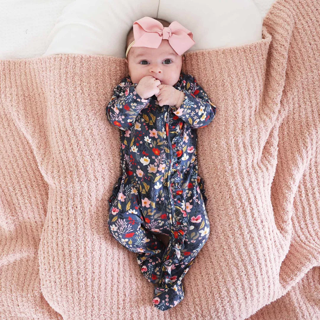 CL Ruffle Footie | Midnight Meadow