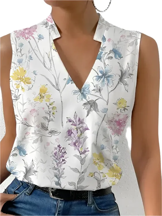 Céleste – Luxurious Women's Sleeveless Shirt