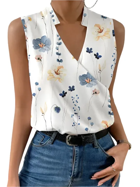 Céleste – Luxurious Women's Sleeveless Shirt