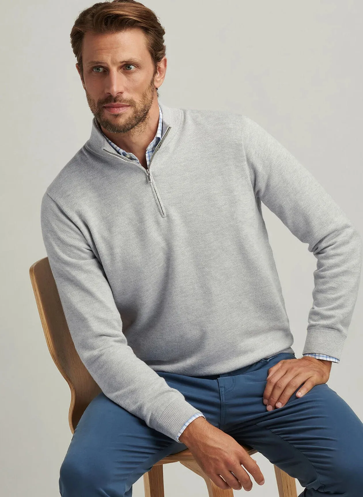 Coolspun Birdseye Quarter-Zip Sweater