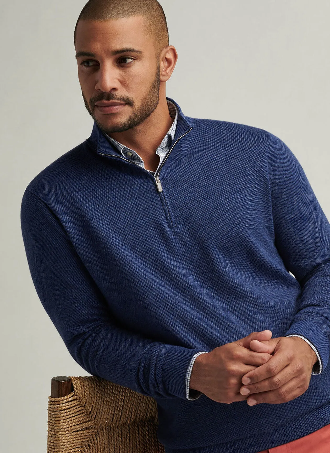 Coolspun Birdseye Quarter-Zip Sweater