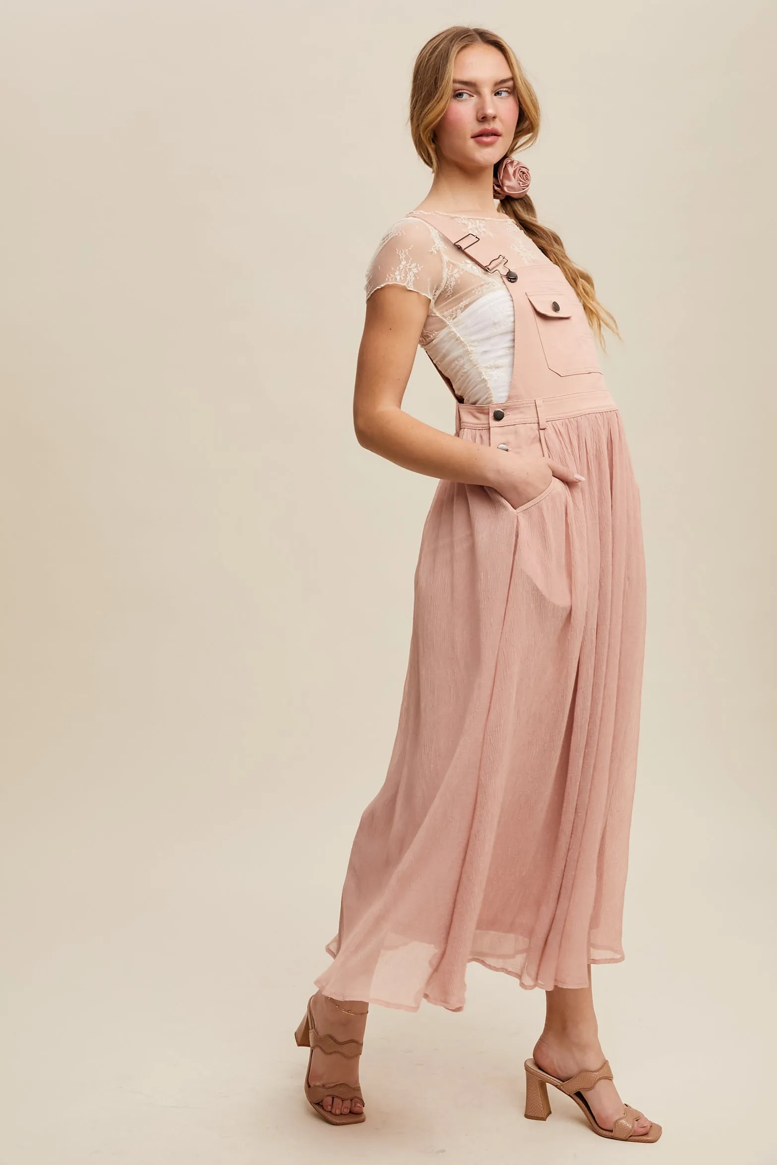 Cotton Maxi Overall Dress