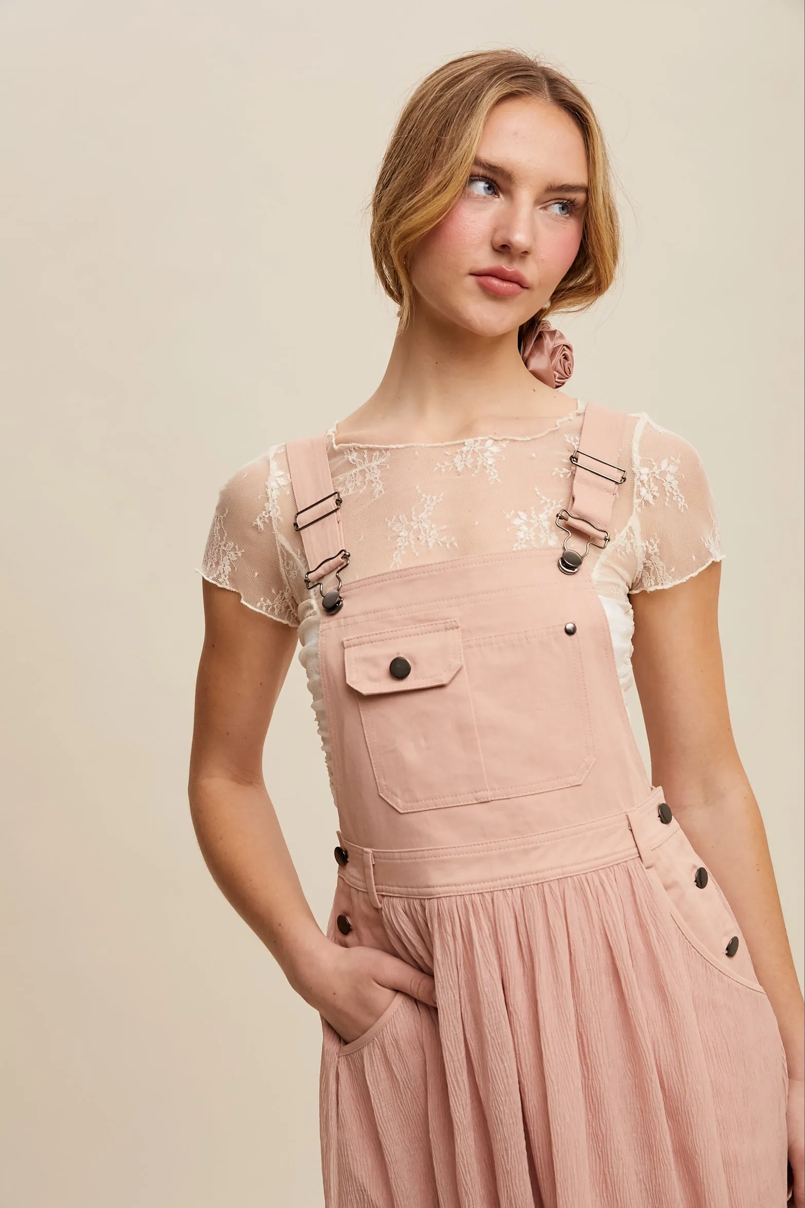 Cotton Maxi Overall Dress