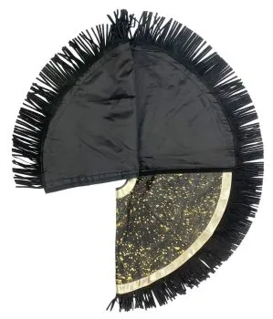 Cowhide Leather Christmas Tree Skirt - Gold Acid Wash