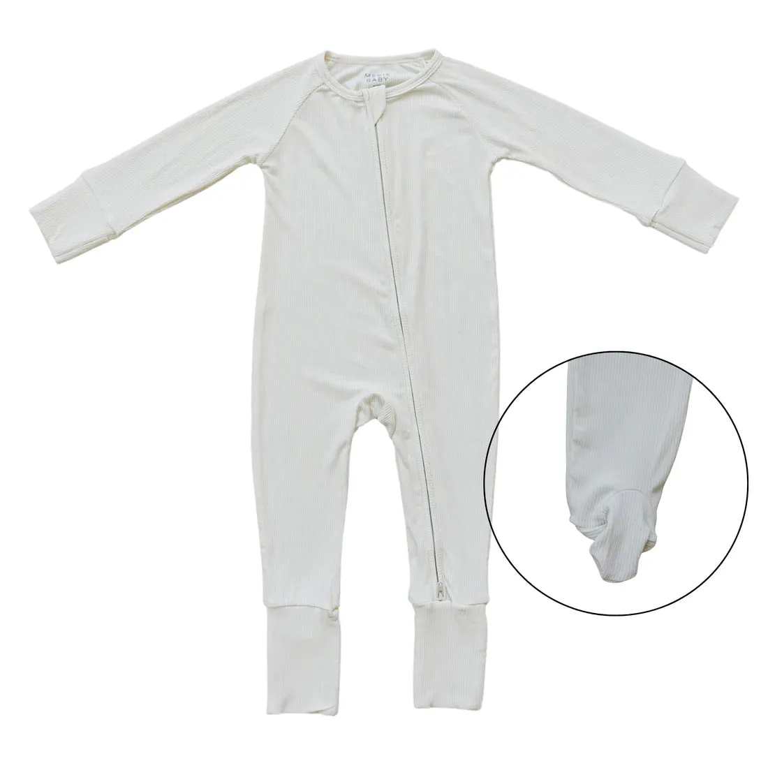 Cream Ribbed Bamboo Sleeper