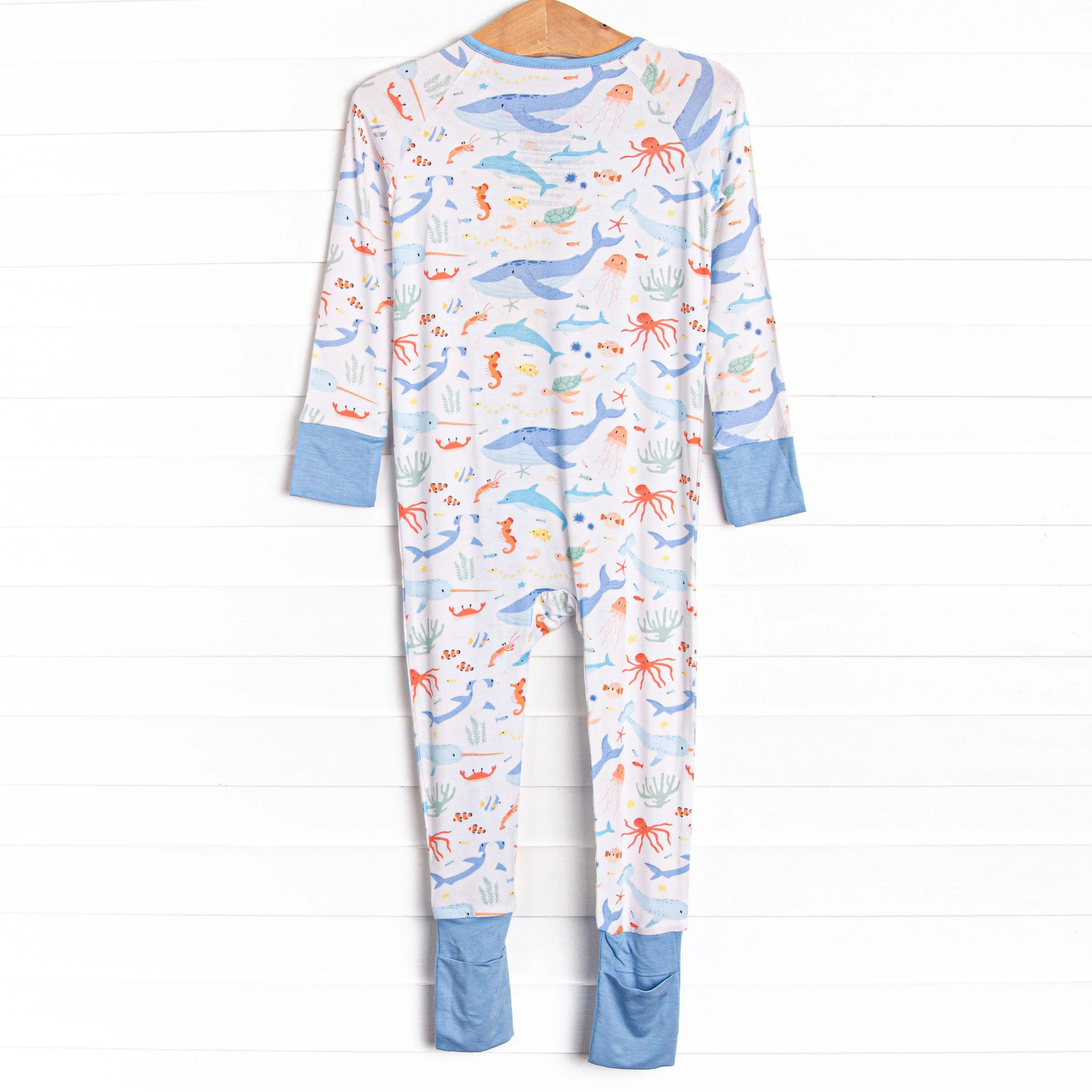 Deep Blue Discovery Bamboo Zippy Pajama, Blue