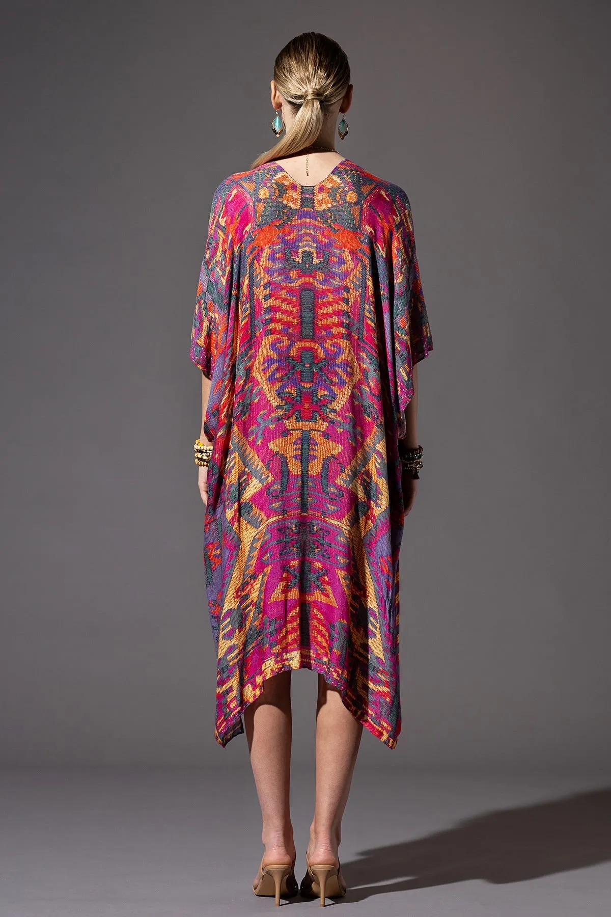 Diamond Floral Border Kimono