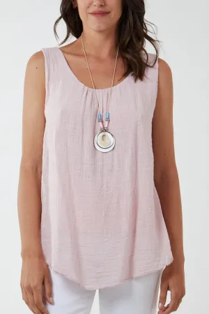 Double Layer Scoop Neck Necklace Vest