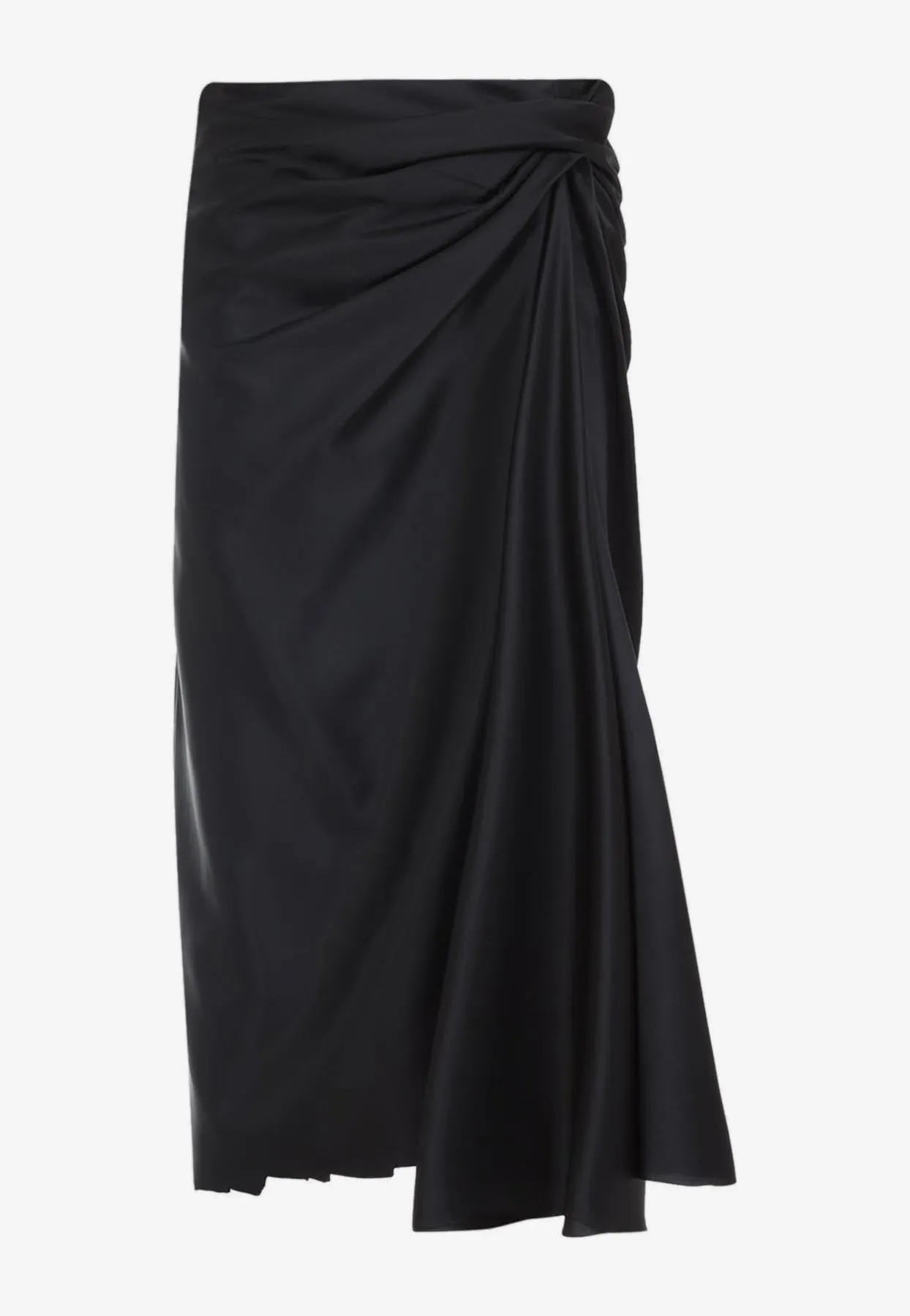 Draped Asymmetric Midi Skirt