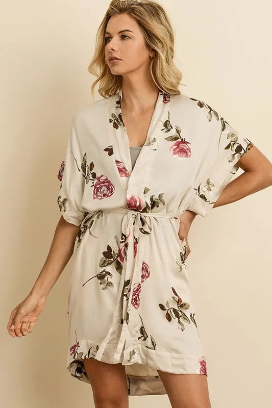 DREAMY KIMONO DRESS IVORY FLORAL