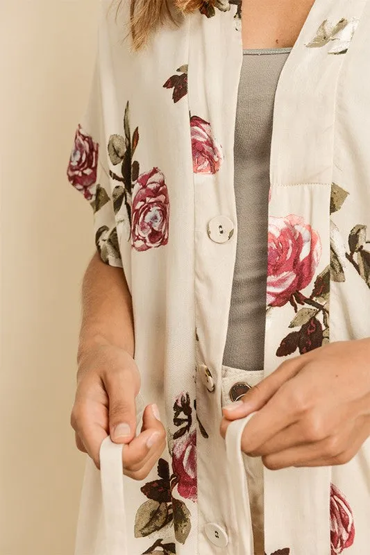 DREAMY KIMONO DRESS IVORY FLORAL