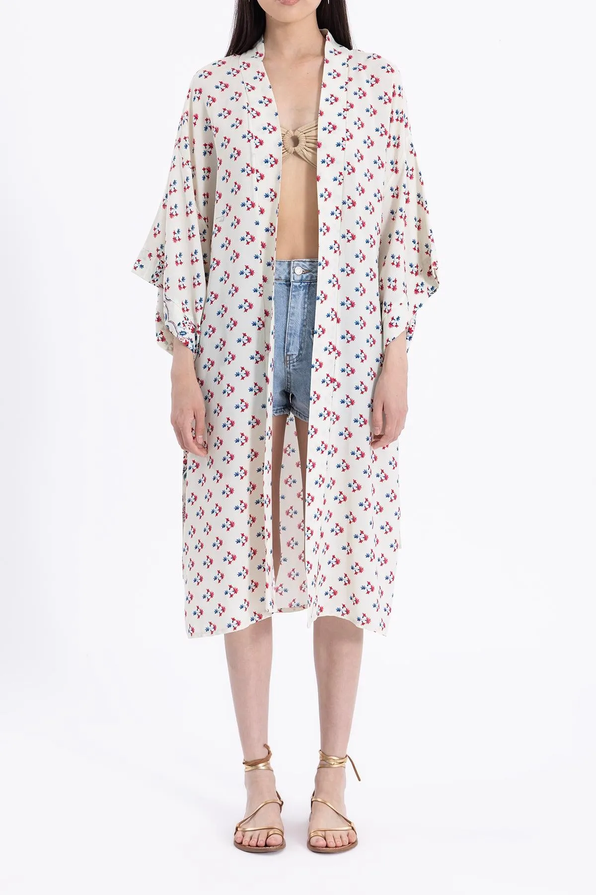 Ecru Floral Kimono