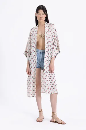 Ecru Floral Kimono
