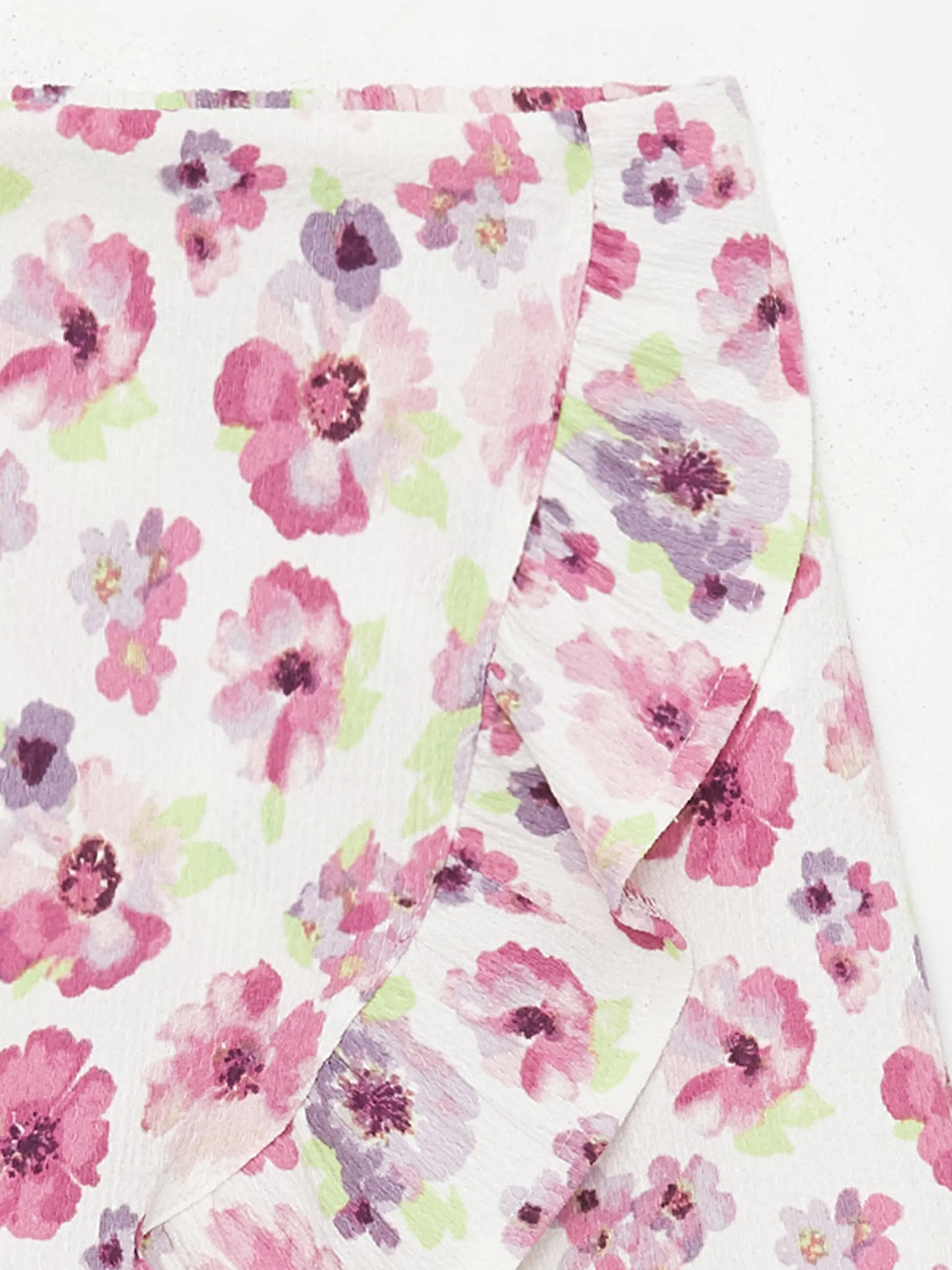 Elastic Waist Floral Girls Shorts Skirt