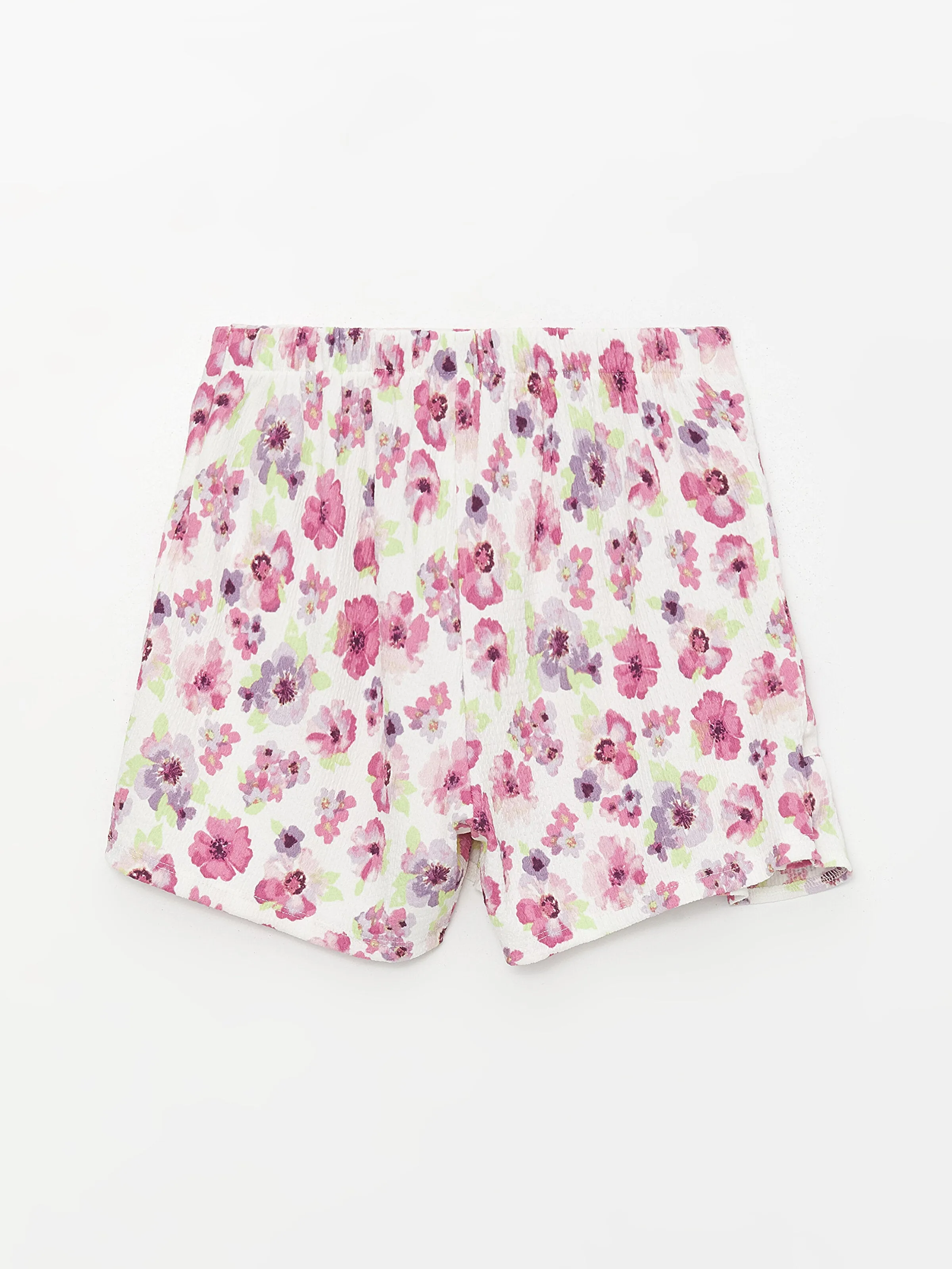 Elastic Waist Floral Girls Shorts Skirt