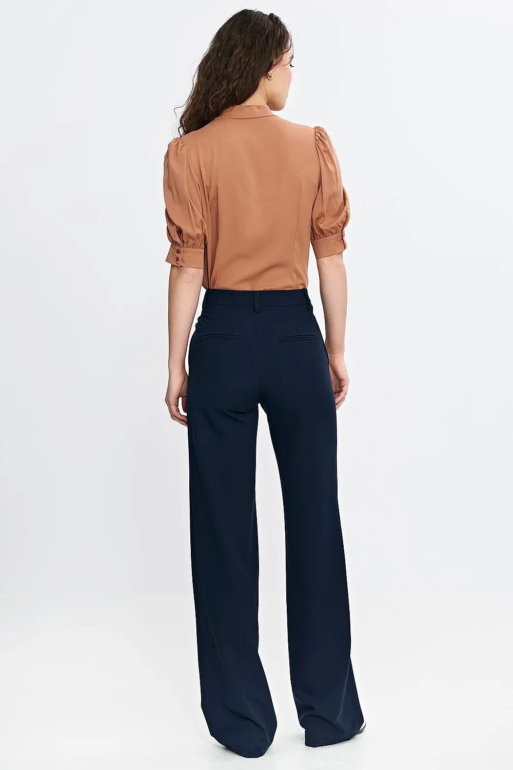 Elegant V-Neck Puff Blouse