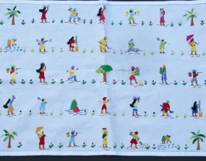 Embroidered African Art/ Place Mat/Tray Cloth/Frame Ready Art