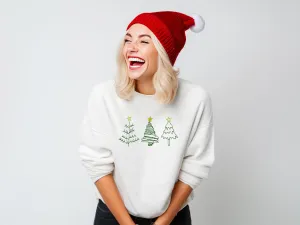 Embroidered Three Tree Christmas Morning Sweatshirt