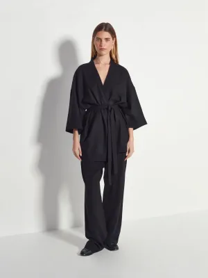 Emi Jacket (Wool Crepe) | Black