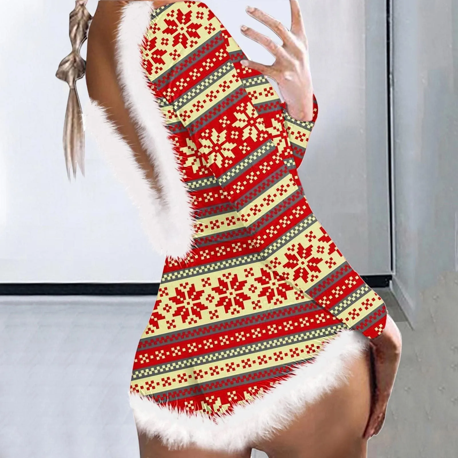 Festive and Cozy Christmas Print Jumpsuit Pajamas