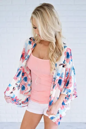 Festive in Floral Kimono