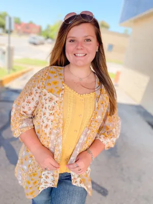 Fields of Mustard Floral Kimono