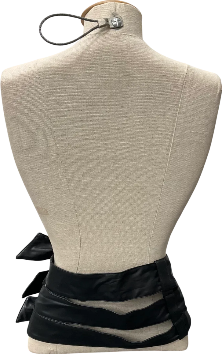 Finesse Kristin Black Vegan Leather Skirt UK XS
