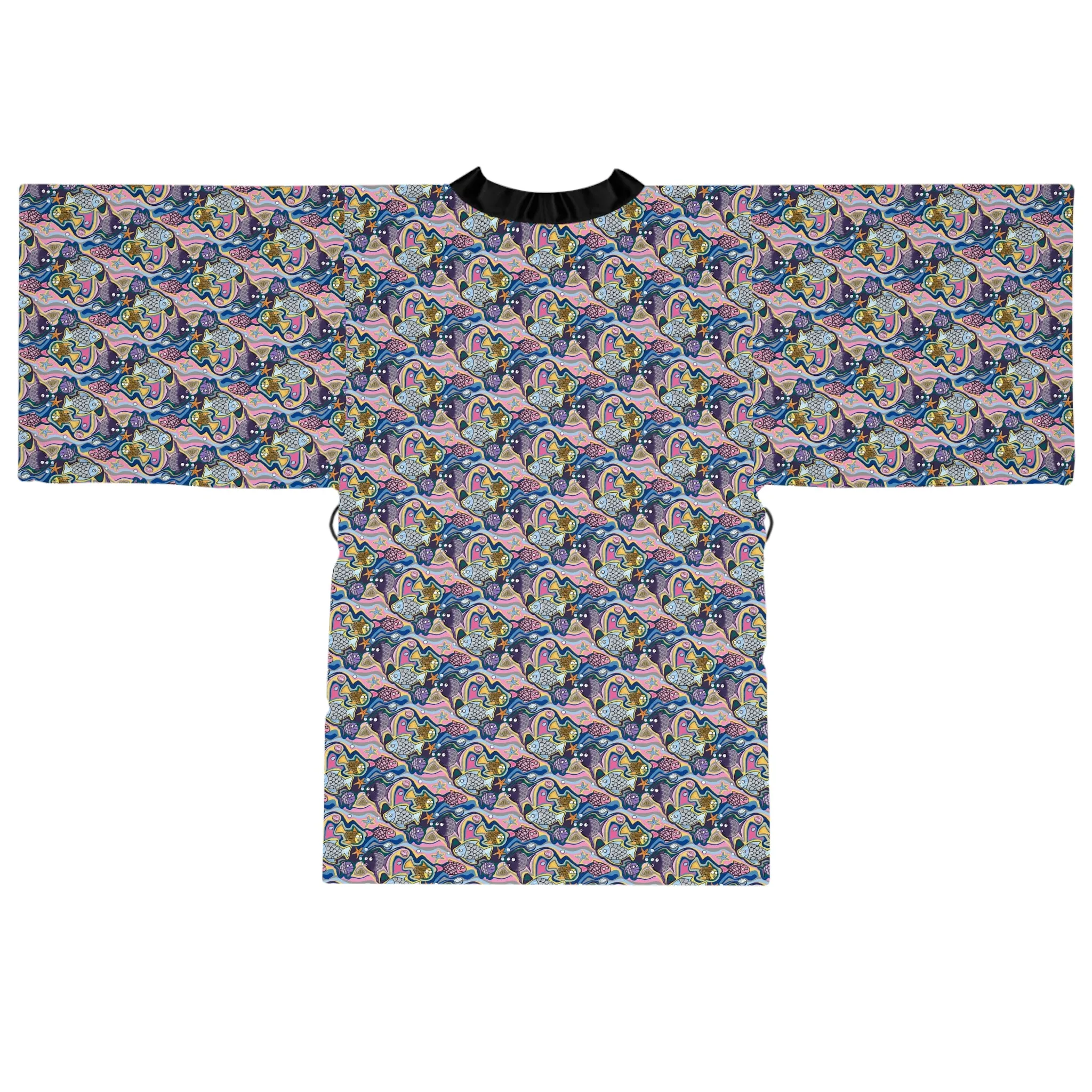 Fish Pattern Beach Kimono