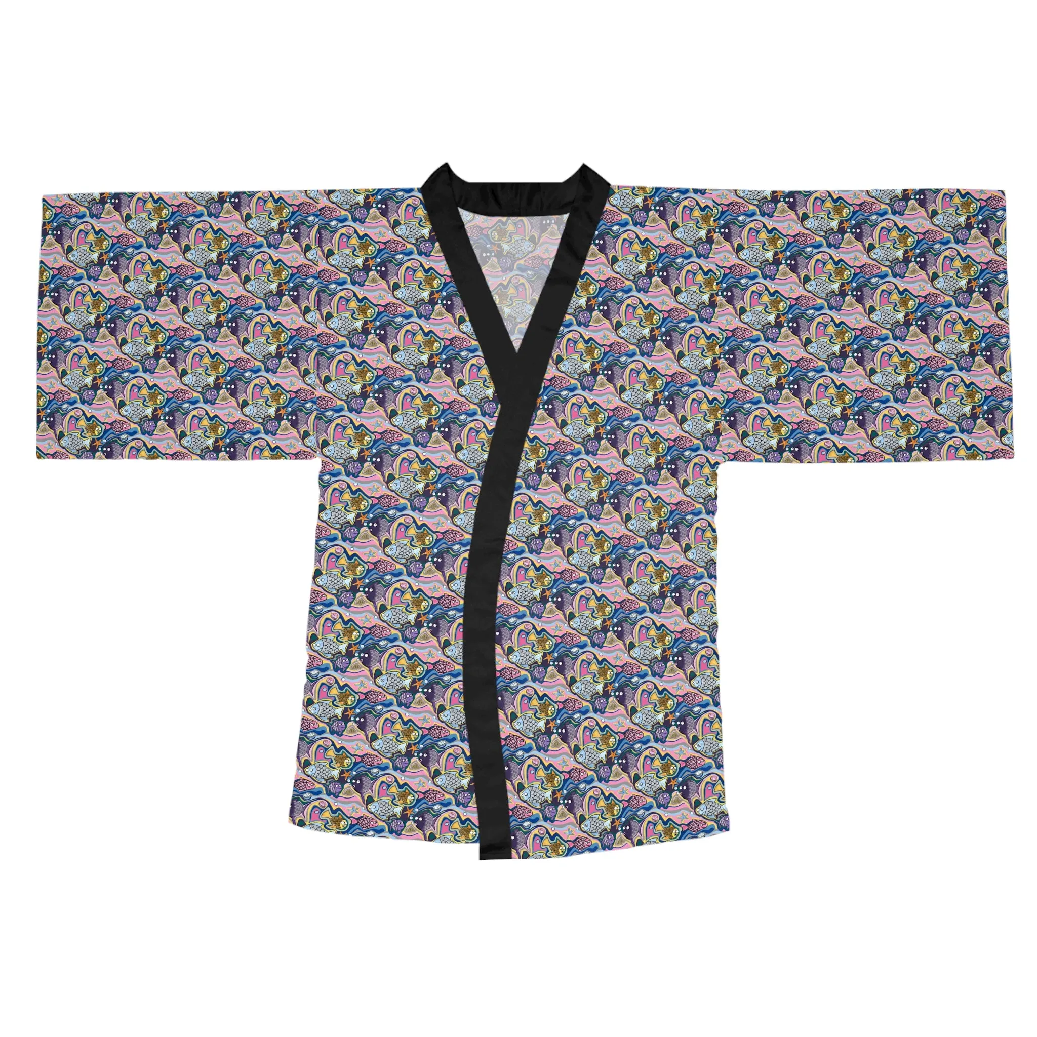 Fish Pattern Beach Kimono