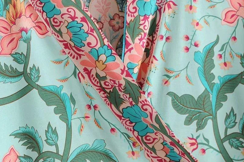 Floral Bow Tie Kimono