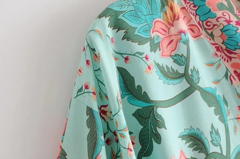 Floral Bow Tie Kimono