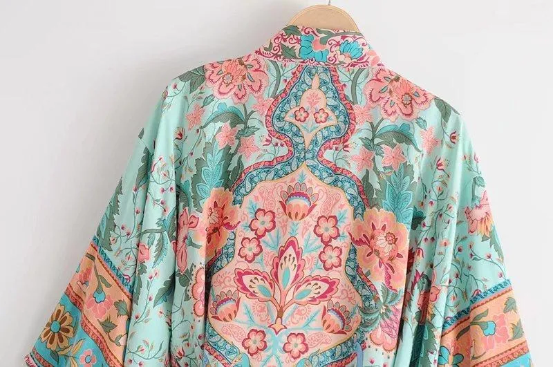 Floral Bow Tie Kimono