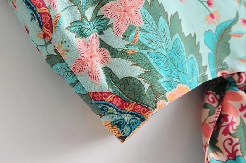 Floral Bow Tie Kimono