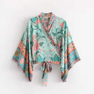 Floral Bow Tie Kimono