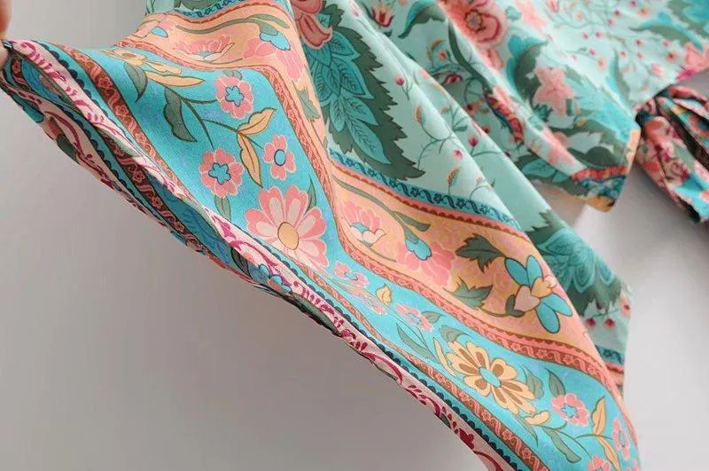 Floral Bow Tie Kimono