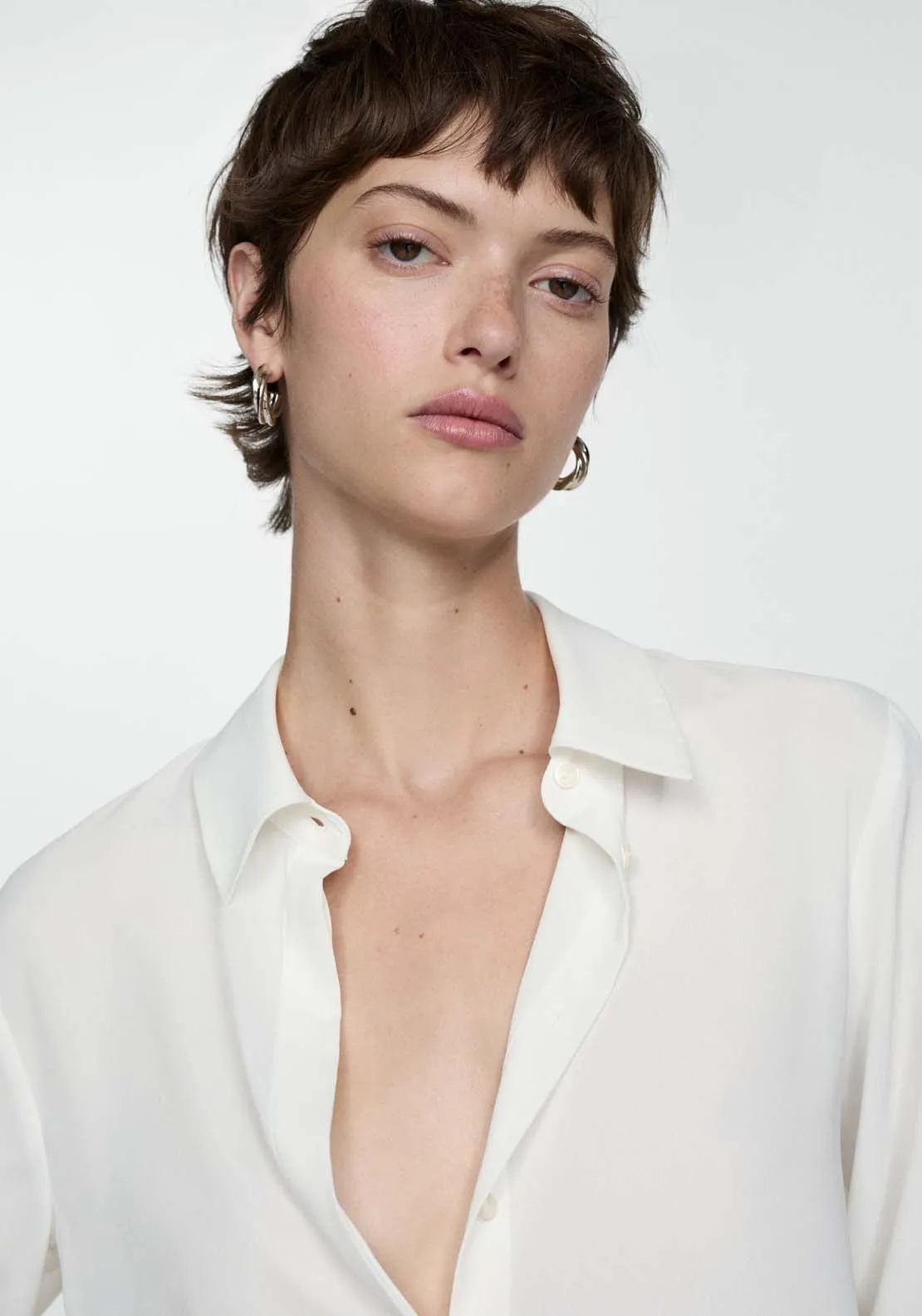Fluid long-sleeved shirt - Beige