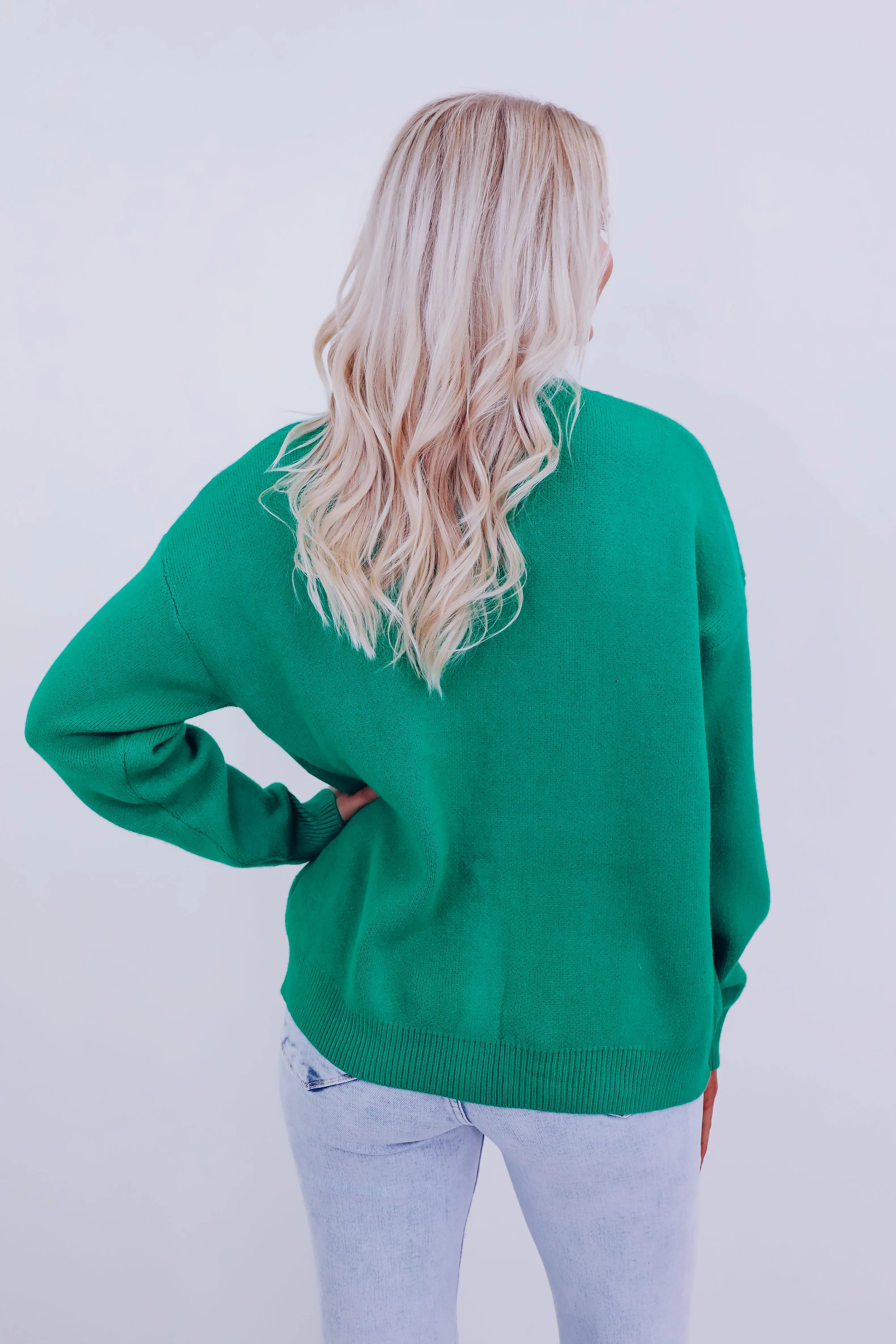 Garland Ornament Sequin Sweater  - Green