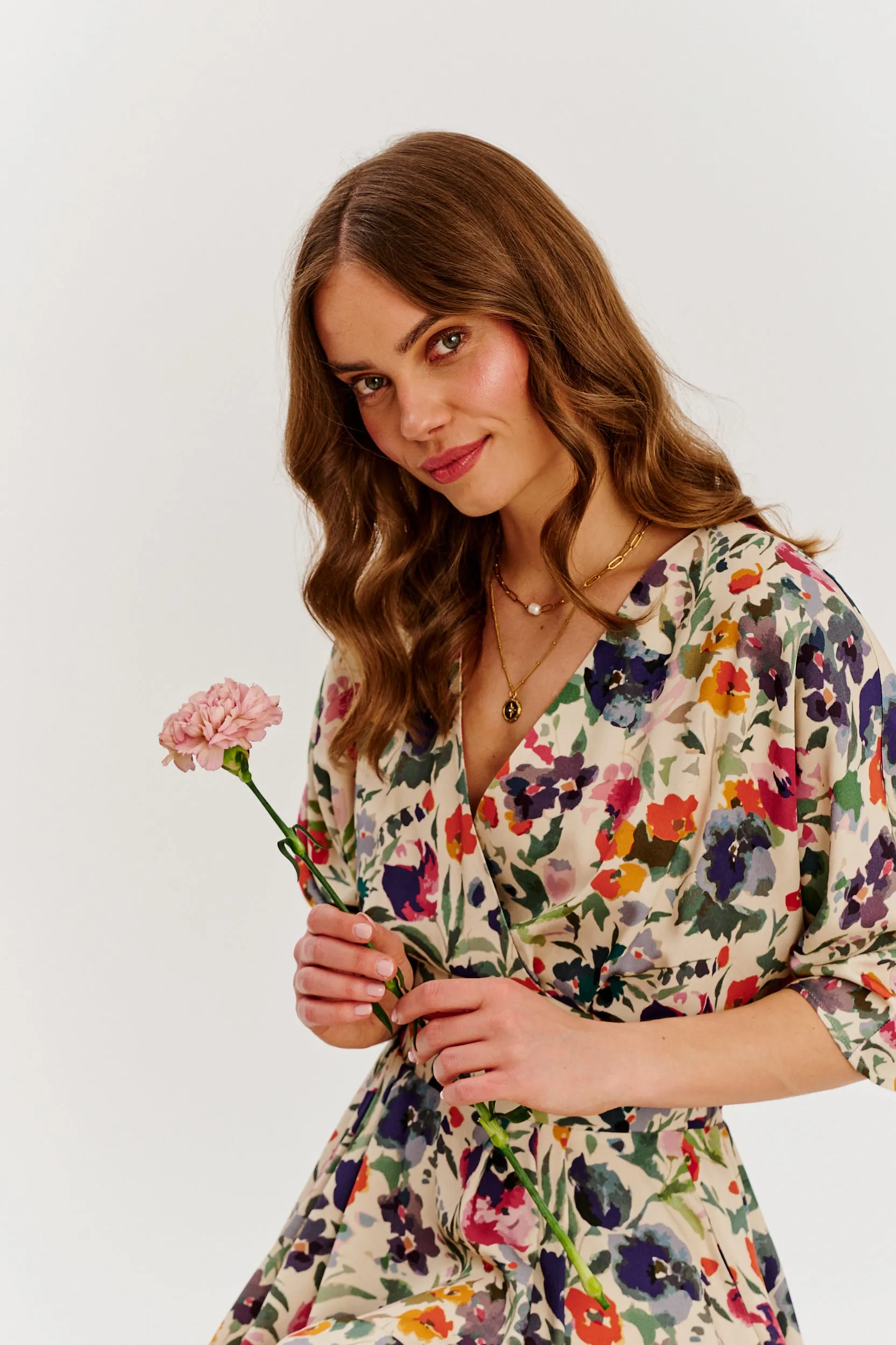 Golden Meadow midi dress