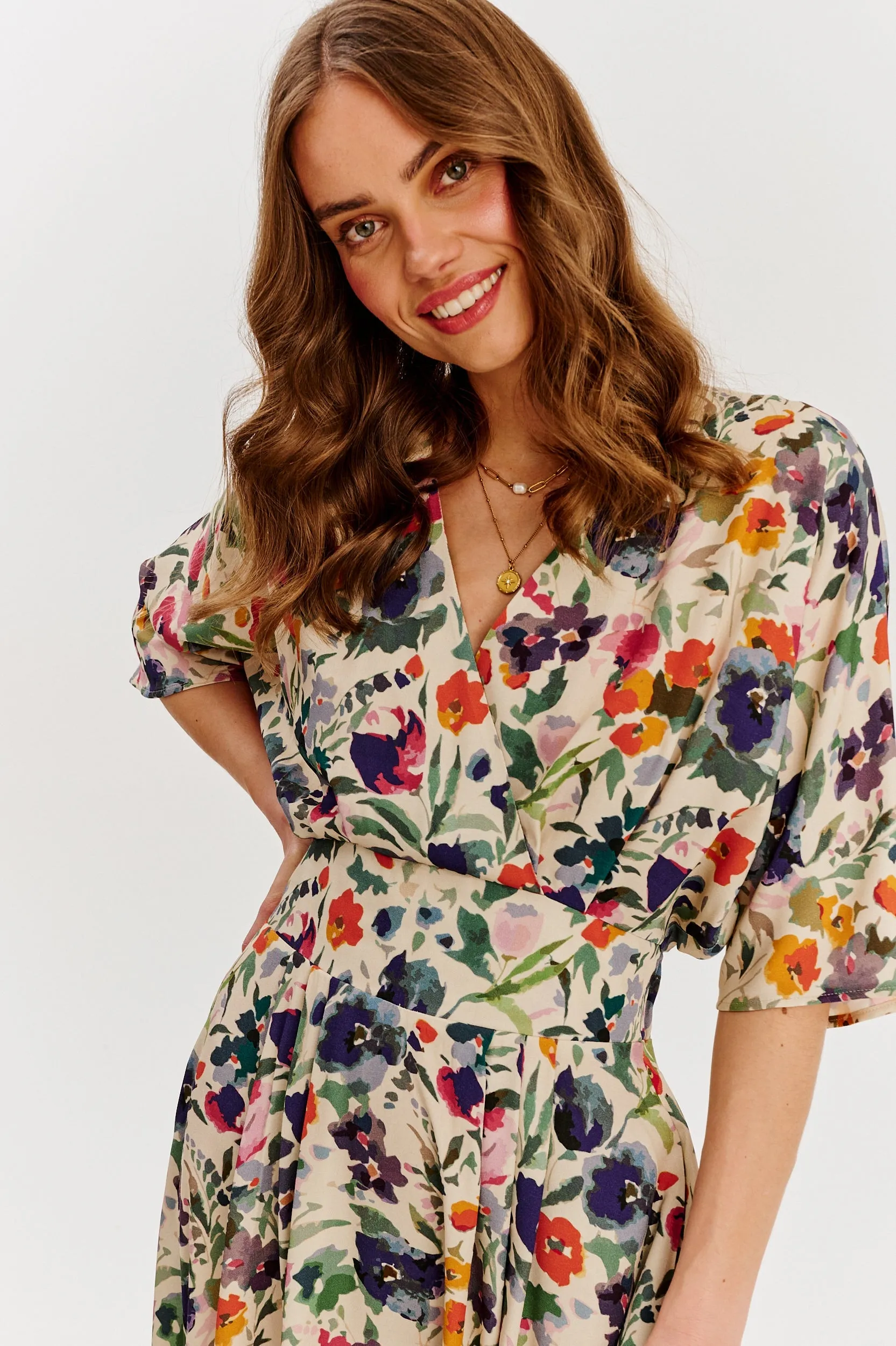 Golden Meadow midi dress