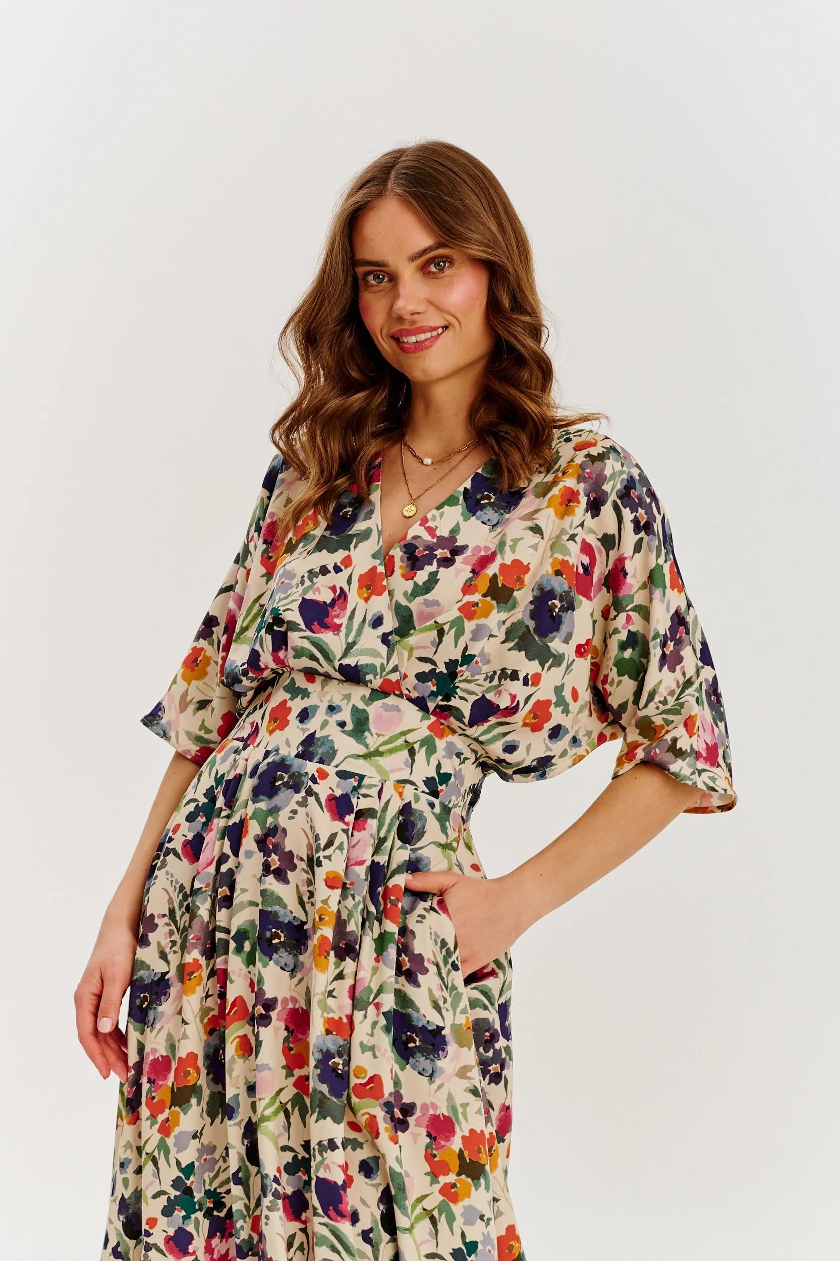 Golden Meadow midi dress