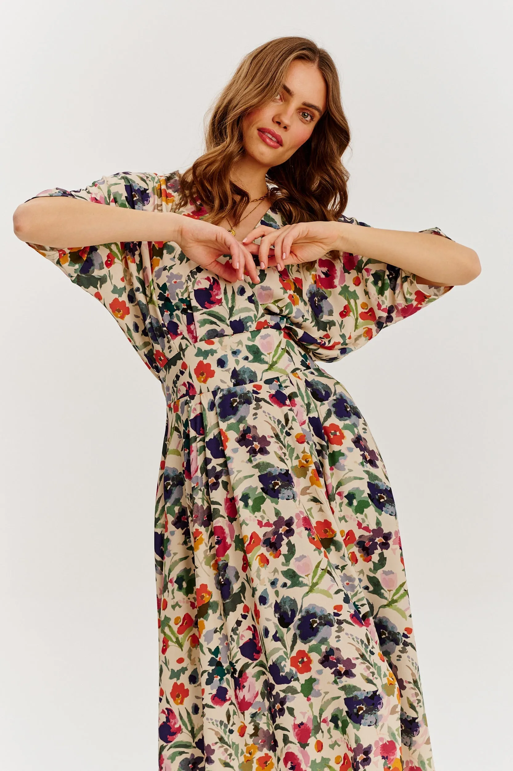 Golden Meadow midi dress