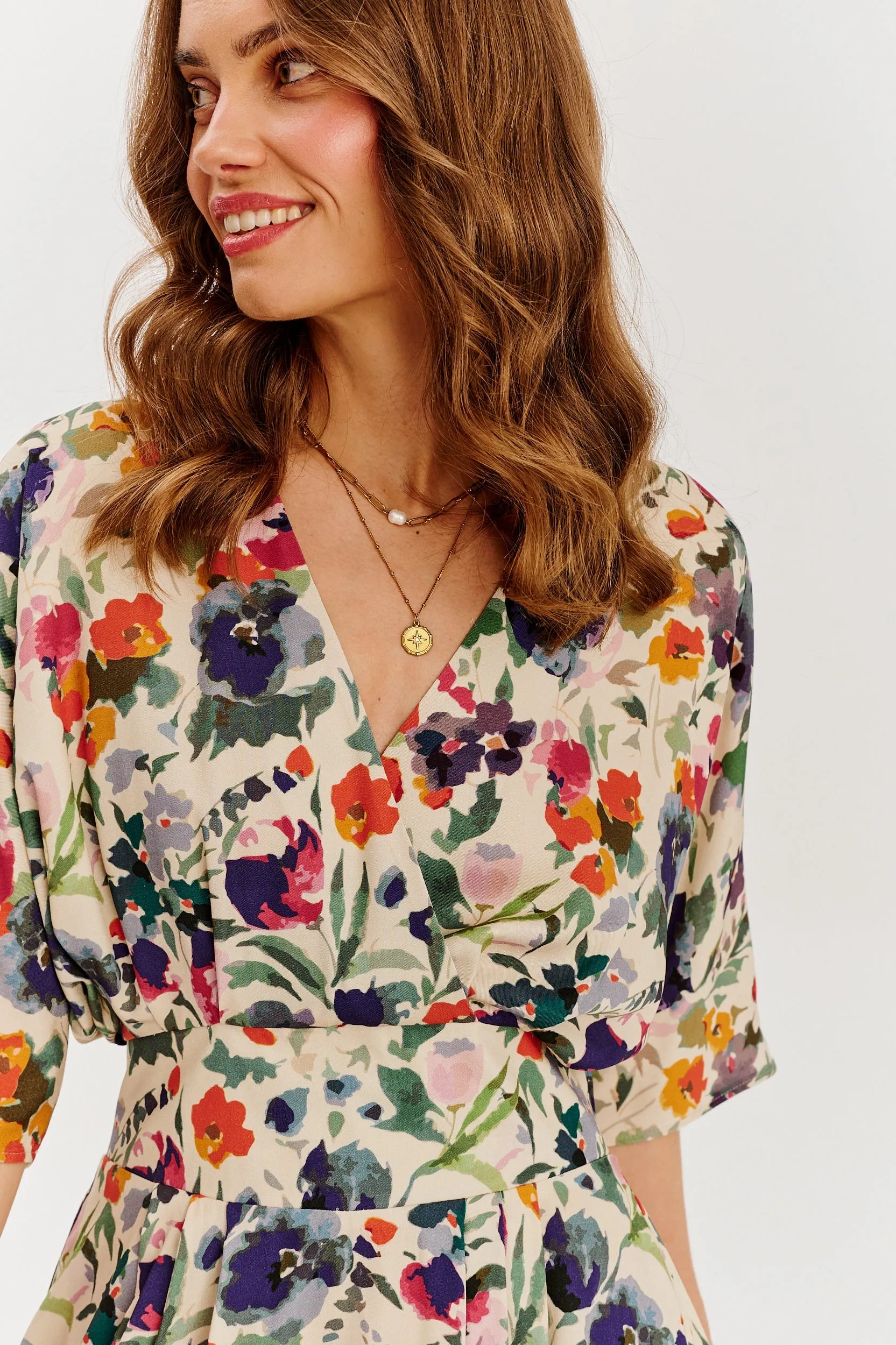 Golden Meadow midi dress